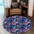 Tropical Palm Tree And Flower Round Carpet - AH Round Carpet Luxurious Plush - Polynesian Pride