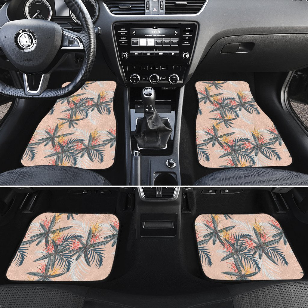 Tropical Pattern Pink Hawaii Car Floor Mats Pink One Size - Polynesian Pride