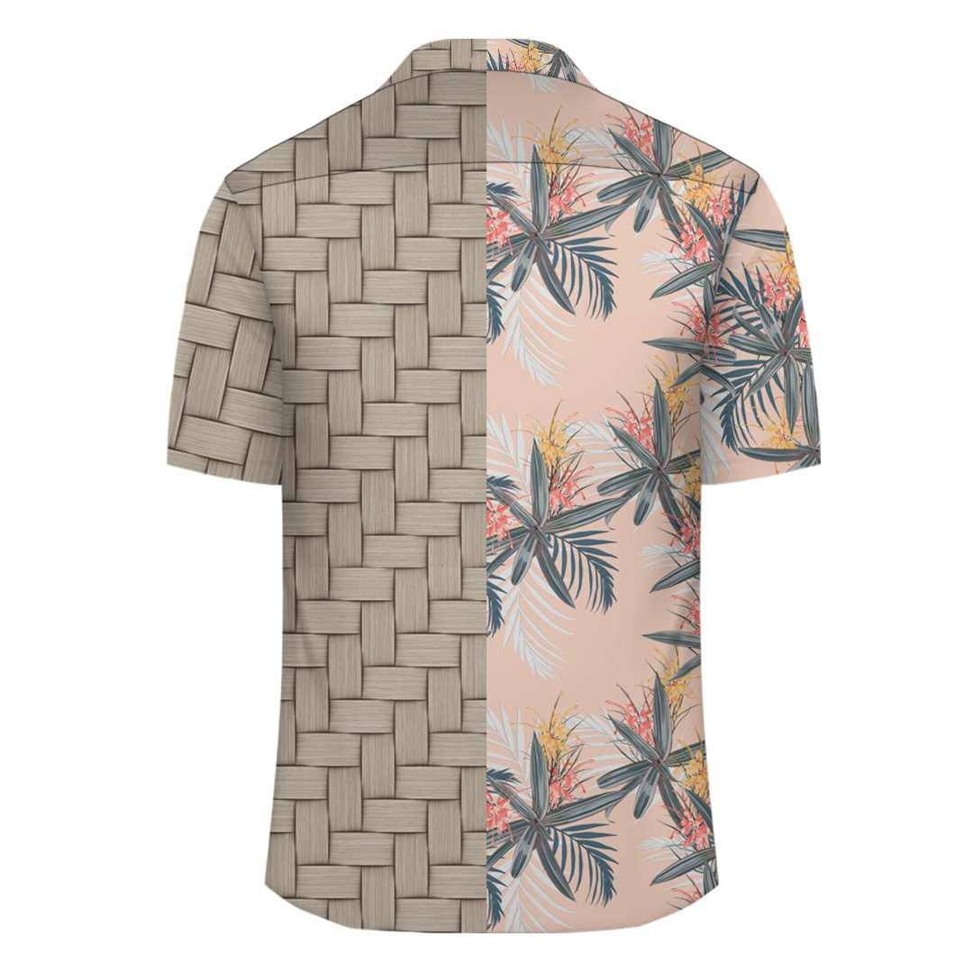 Tropical Pattern Pink Lauhala Moiety Hawaiian Shirt - Polynesian Pride