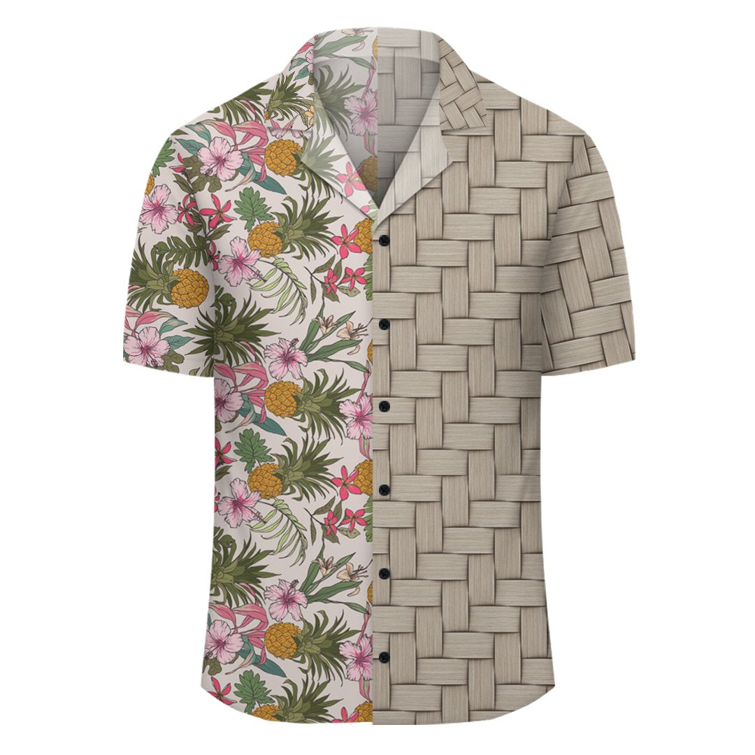 Tropical Pineaapple Lauhala Moiety Hawaiian Shirt - Polynesian Pride