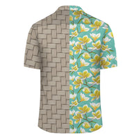 Tropical Plumeria Blue Lauhala Moiety Hawaiian Shirt - Polynesian Pride