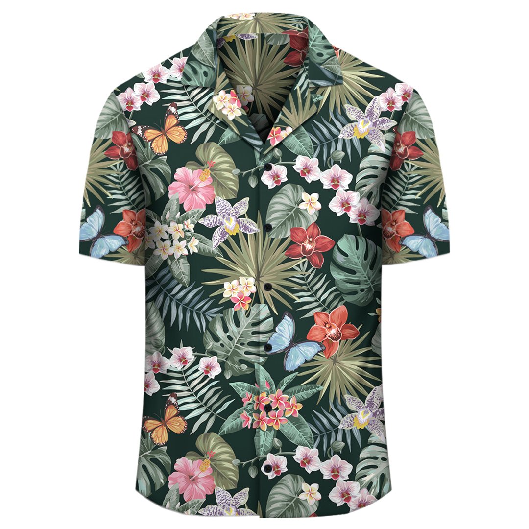 Tropical Plumeria Pattern With Palm Leaves Hawaiian Shirt - Polynesian Pride