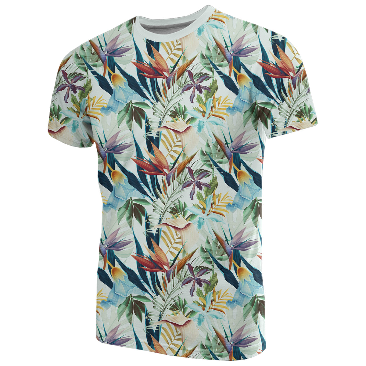 Hawaii Tropical Flower, Plant and Leaf Pattern T Shirt - Polynesian Pride