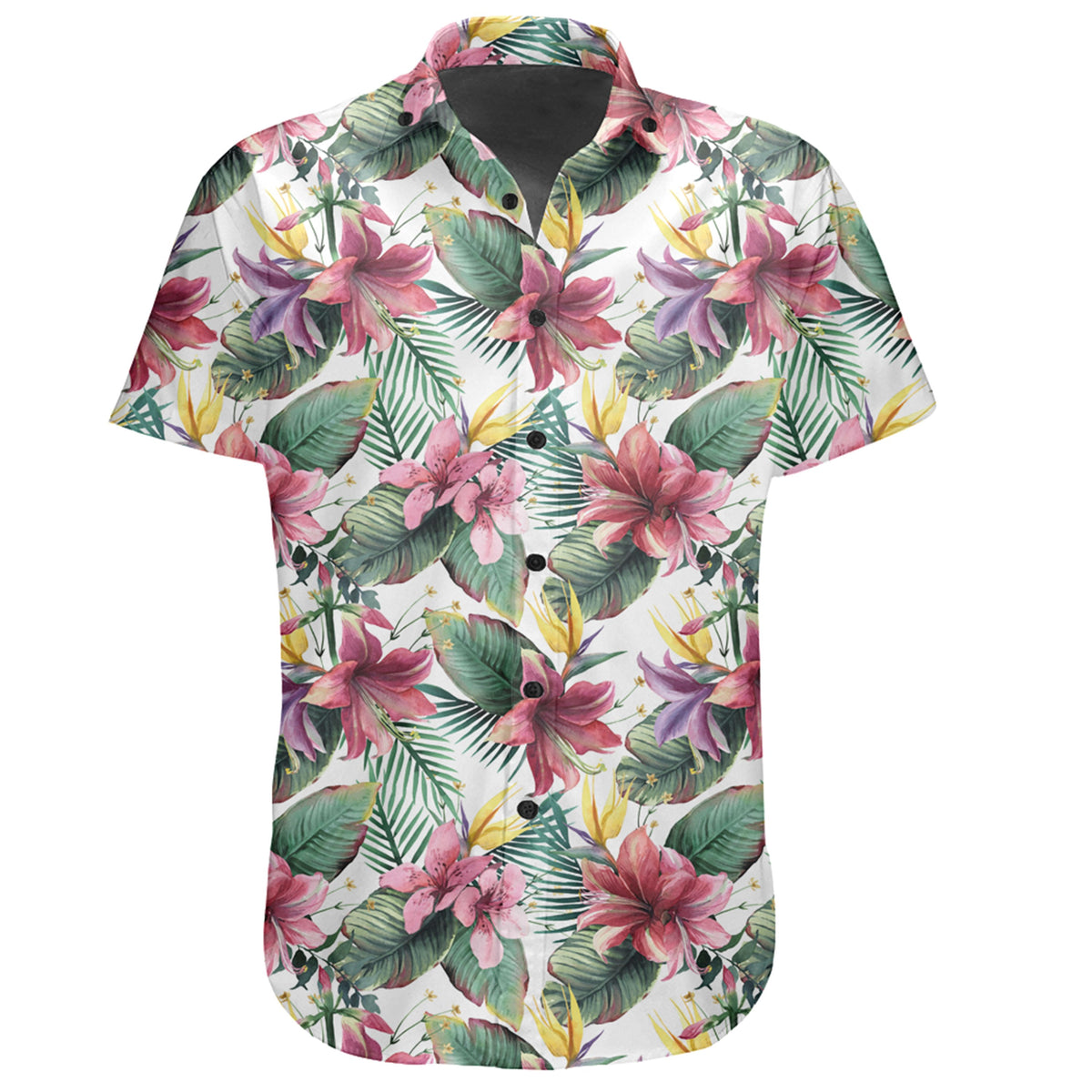 Hawaiian Shirt - Tropical Palm Leaf White Shirt - Polynesian Pride