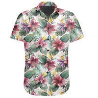 Hawaiian Shirt - Tropical Palm Leaf White Shirt - Polynesian Pride