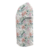 Hawaii Tropical Pattern With Orchids, Leaves and Gold Chains T Shirt - Polynesian Pride