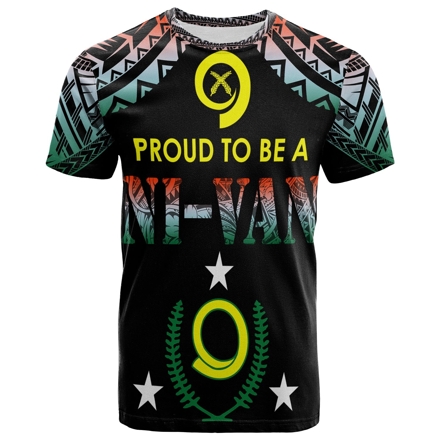 Vanuatu T Shirt Proud To Be A Ni Van Polynesian Patterns Penama Province LT7 Black - Polynesian Pride