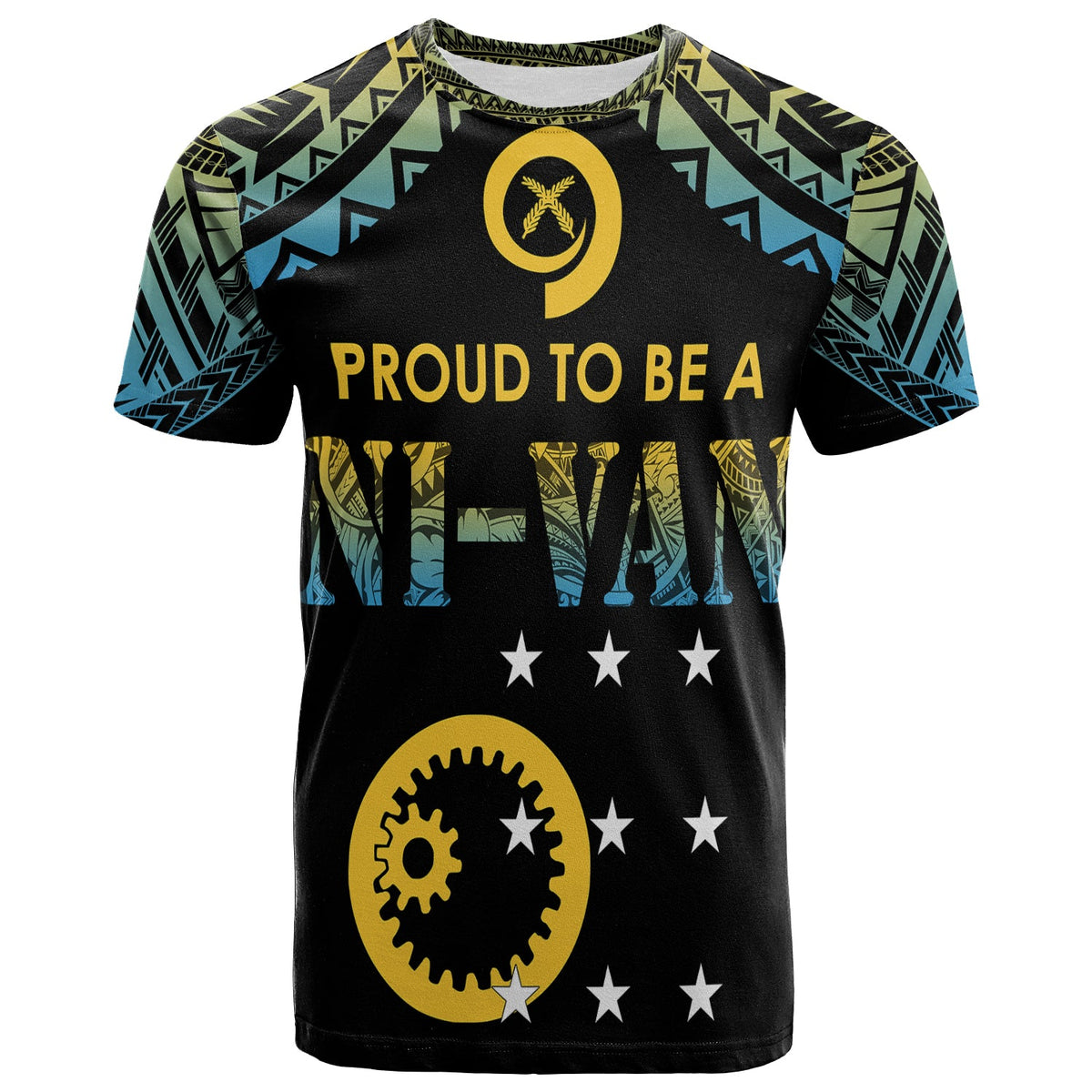 Vanuatu T Shirt Proud To Be A Ni Van Polynesian Patterns Sanma Province LT7 Black - Polynesian Pride