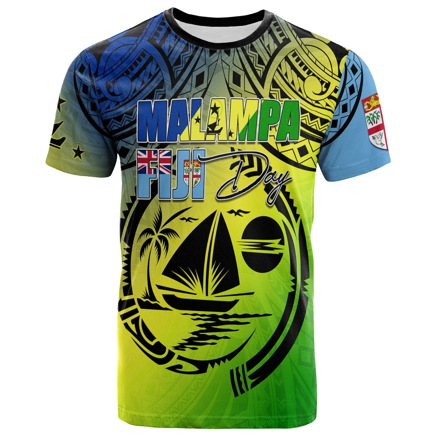 Malampa Fiji Day T Shirt Flags Mix Style LT7 Art - Polynesian Pride