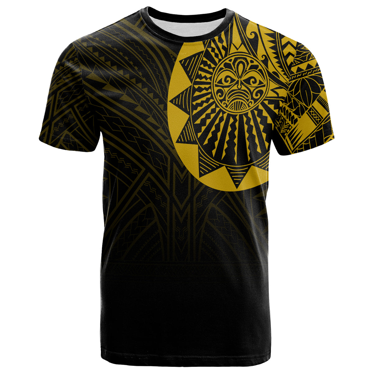 Polynesian Full Sleeve Tattoo T Shirt Gold Vibes LT7 Unisex Black - Polynesian Pride