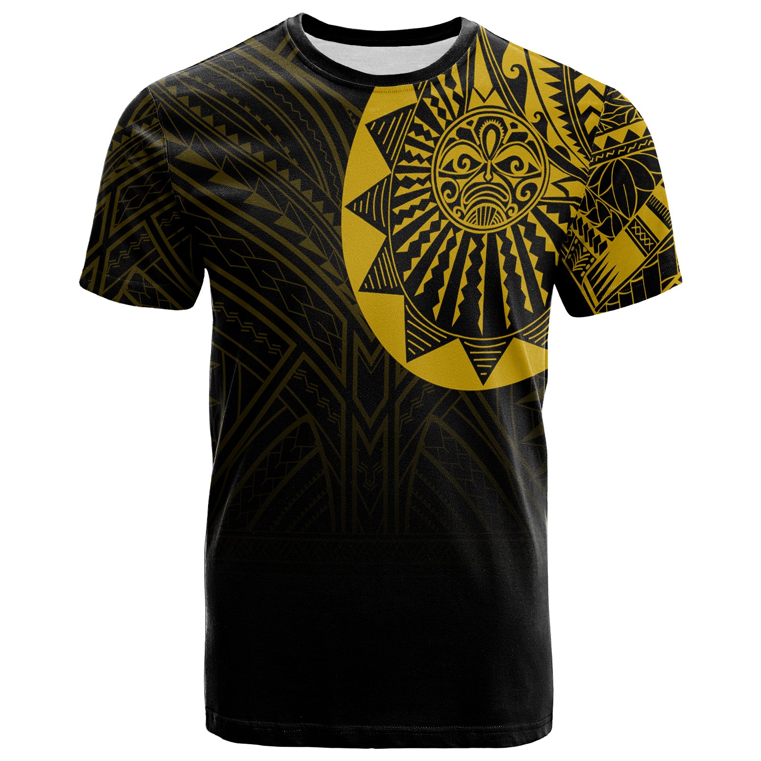 Polynesian Full Sleeve Tattoo T Shirt Gold Vibes LT7 Unisex Black - Polynesian Pride