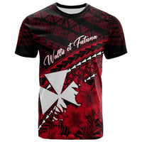 Wallis et Futuna Custom T Shirt Tapa Hibiscus Vibes LT7 Red - Polynesian Pride