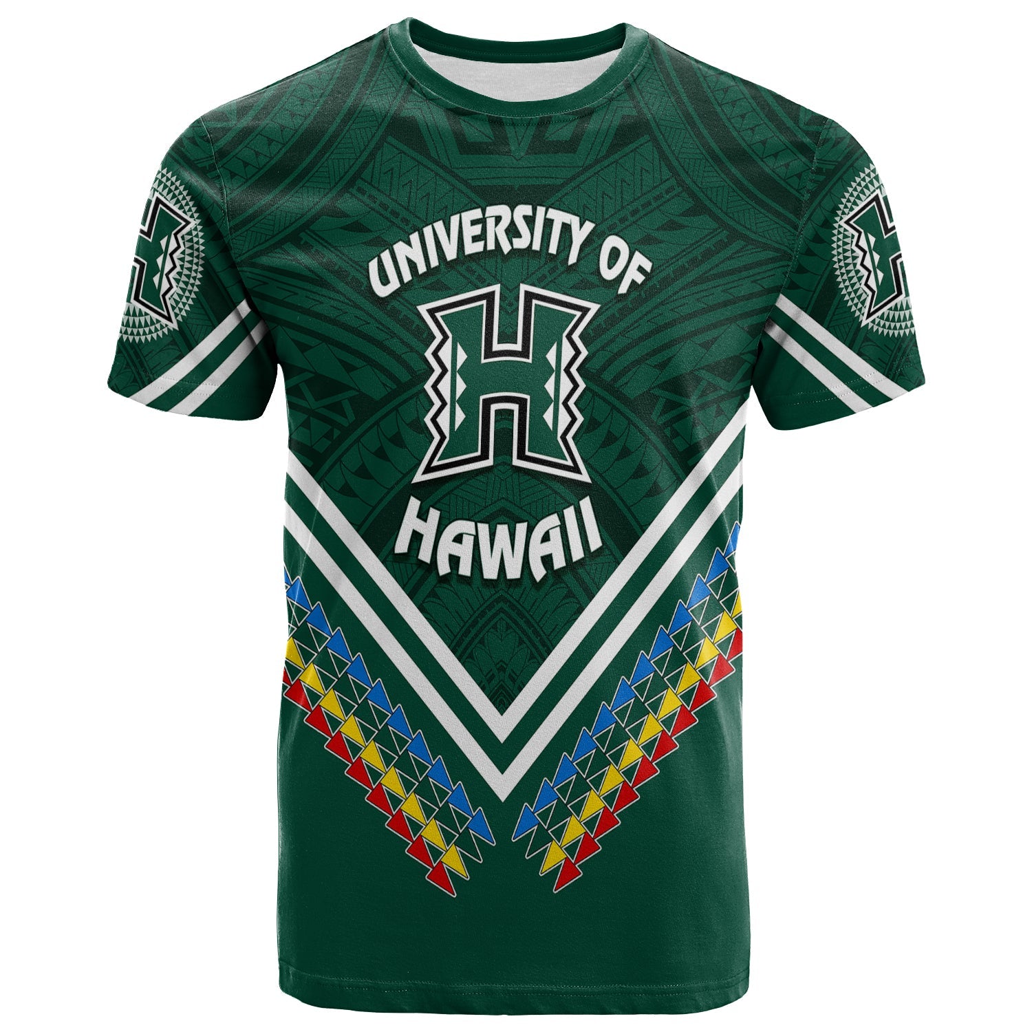 Custom Hawaii Rainbow Warriors T Shirt Simple Style LT7 Deep Green - Polynesian Pride