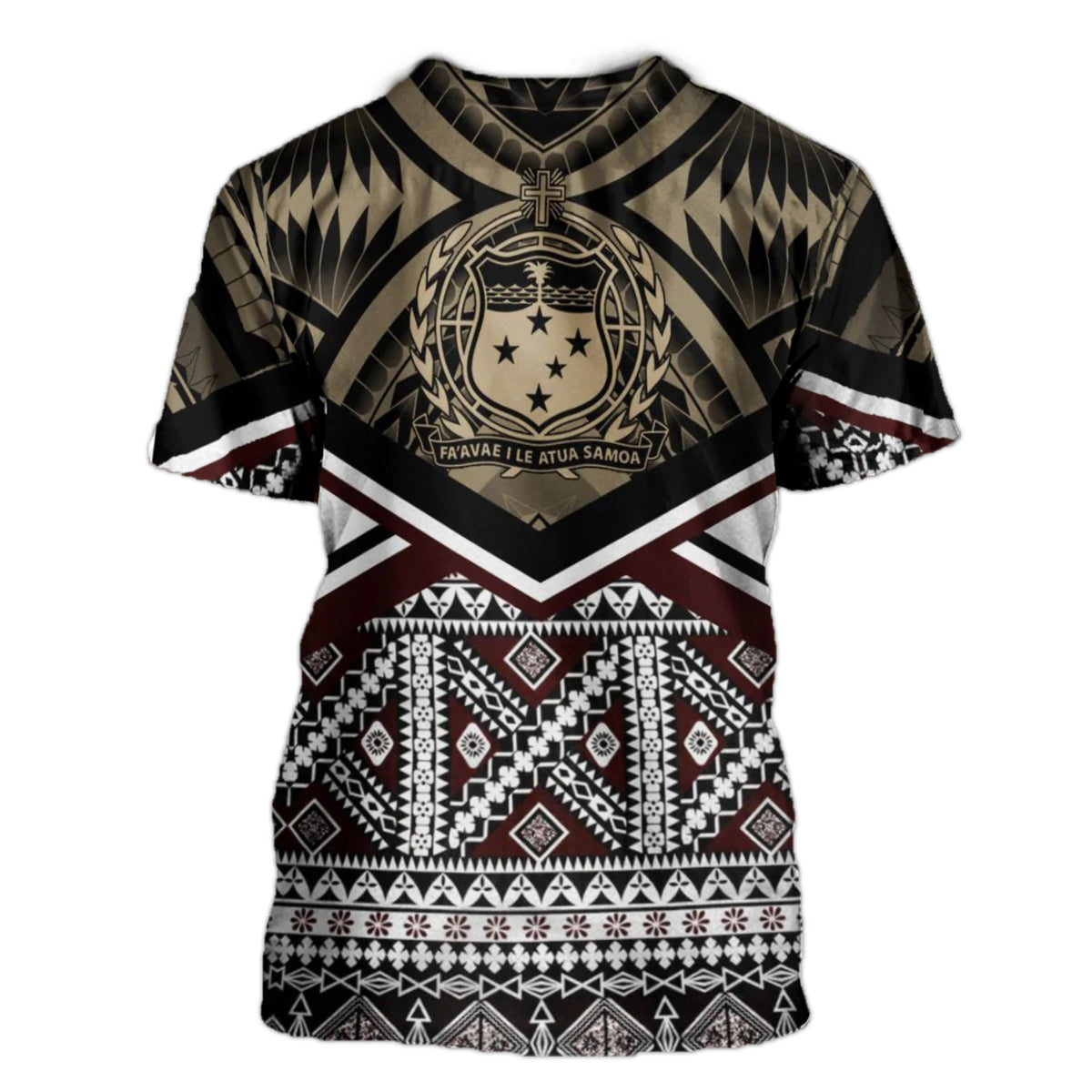 Polynesian Pride T Shirt Samoa T Shirt Samoa Masi Dobby Coat Of Arms - Polynesian Pride