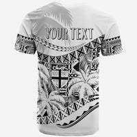 Custom Fiji Day T Shirt Flying Fijians Masi Kesa Style White LT7 - Polynesian Pride