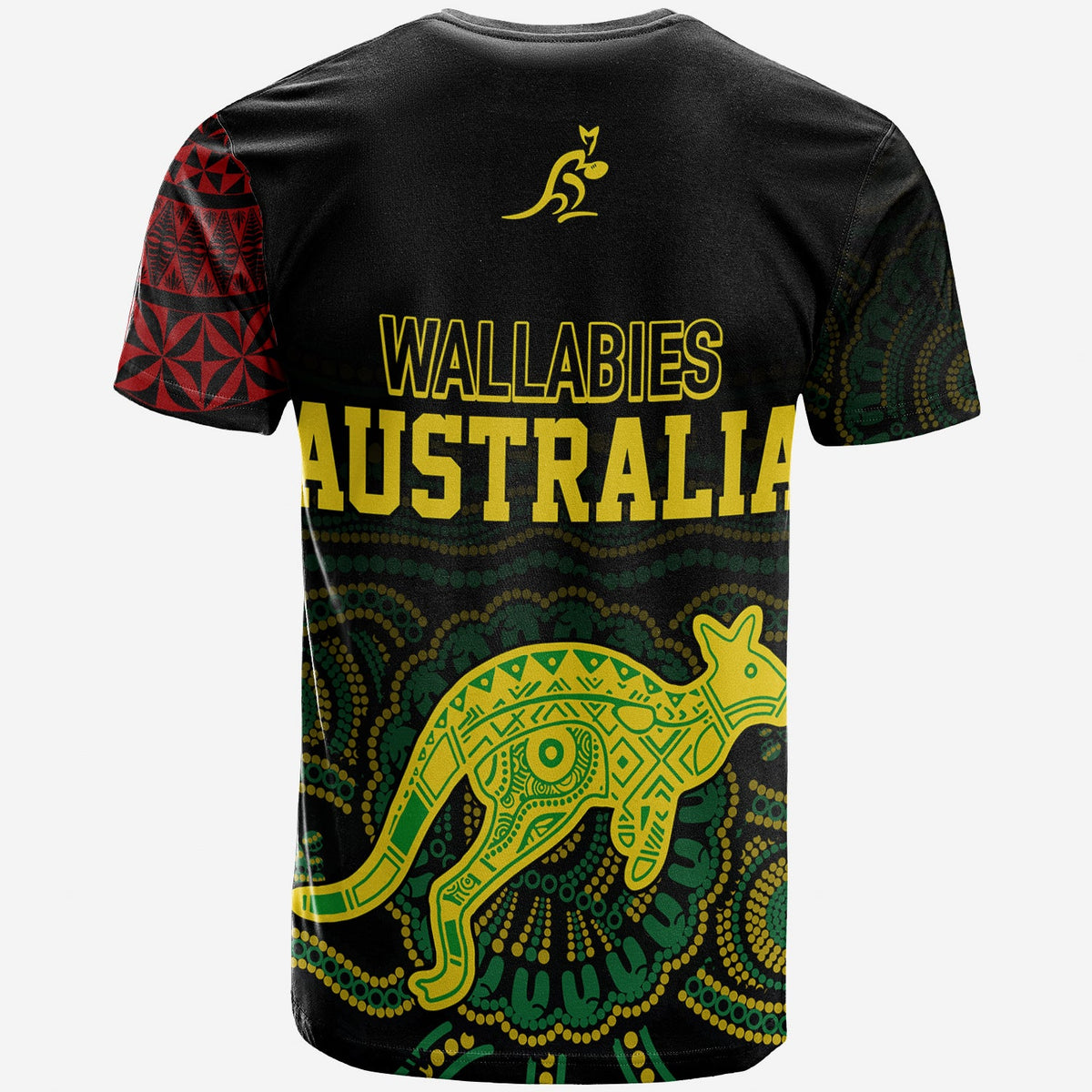 Custom Aussie Wallabies Mix Mate Maa Tonga T Shirt Ver 01 LT7 - Polynesian Pride