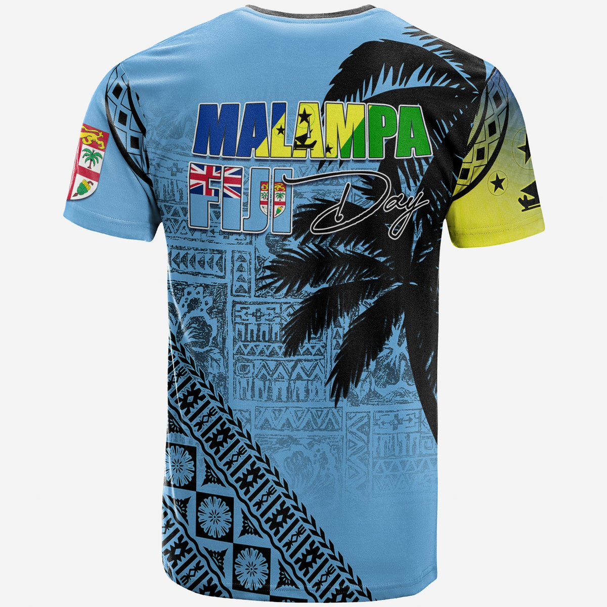 Malampa Fiji Day T Shirt Flags Mix Style LT7 - Polynesian Pride