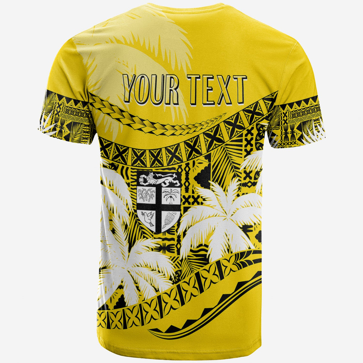 Custom Fiji Day T Shirt Flying Fijians Masi Kesa Style Gold LT7 - Polynesian Pride