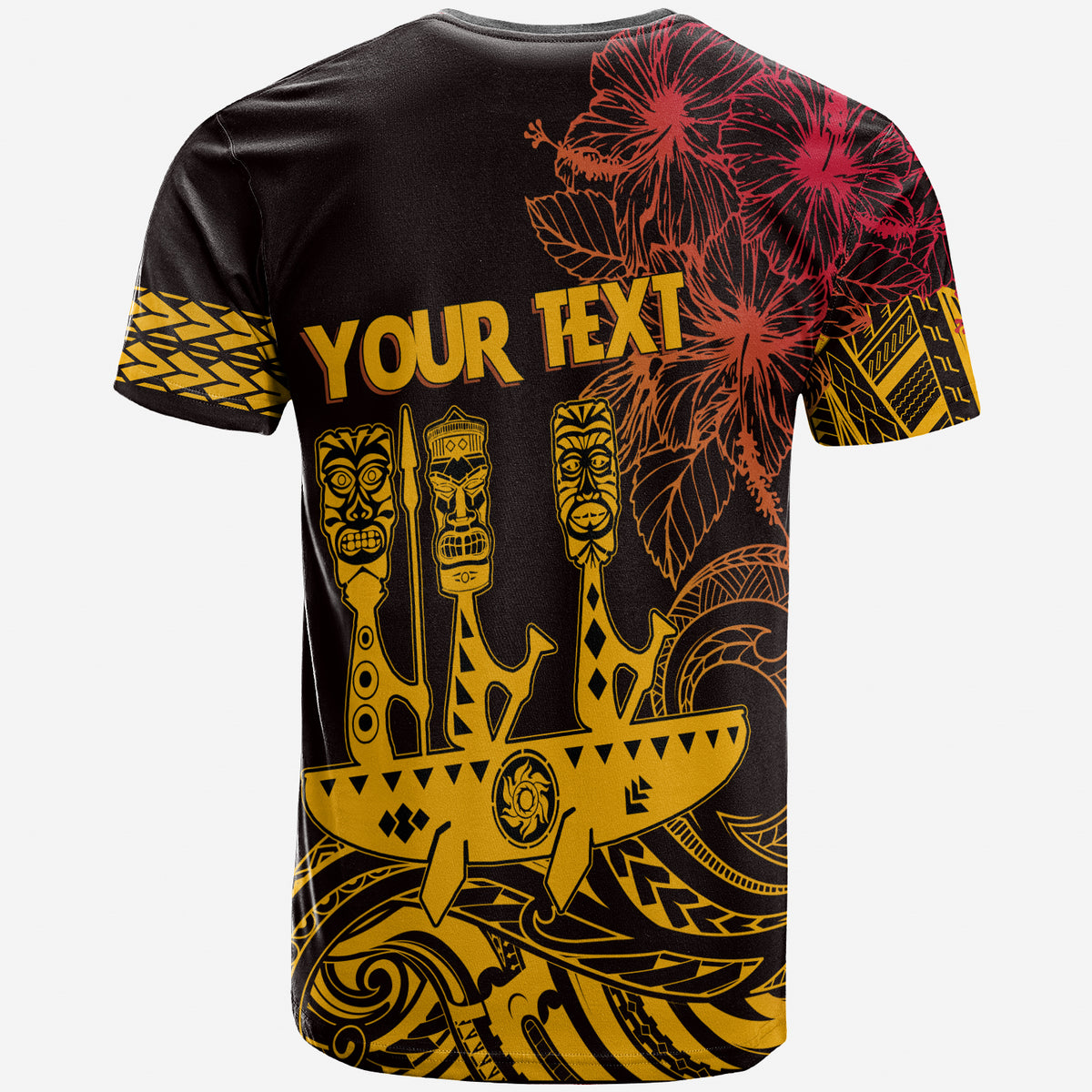 Hawaii Outrigger Canoe Paddling T Shirt Tribal Tiki LT7 - Polynesian Pride