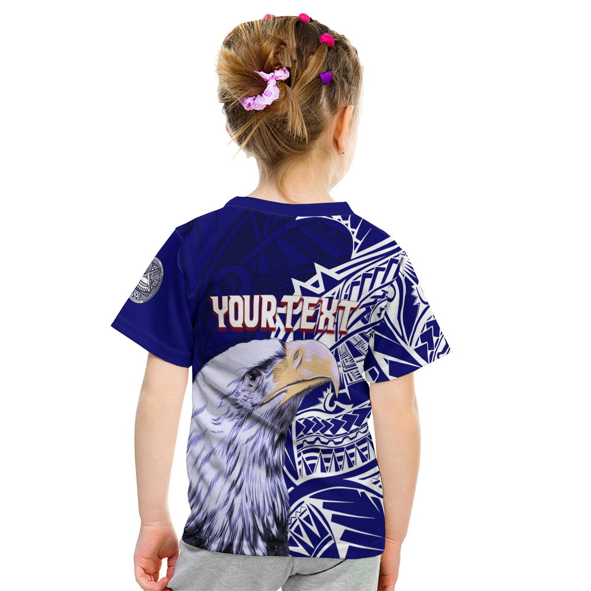 American Samoa Custom T Shirt Bald Eagle LT7 - Polynesian Pride