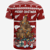 New Zealand T Shirt Mere Kirihimete Kiwi Xmas Tree LT7 - Polynesian Pride