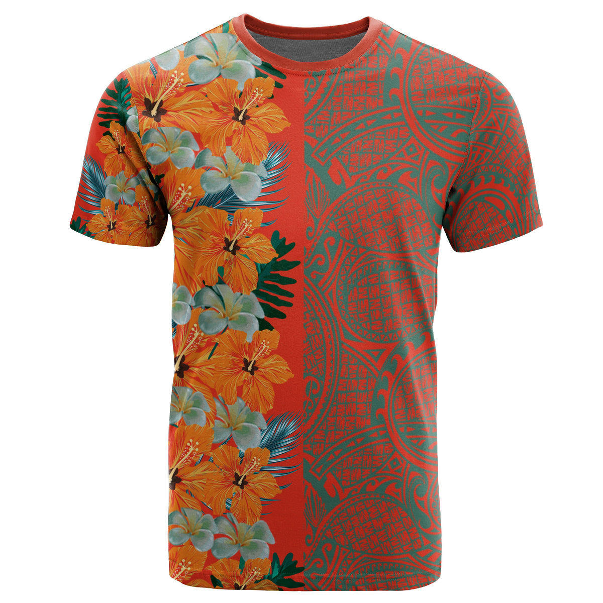 Tropical Polynesian Hawaiian T Shirt Haka Style - Polynesian Pride