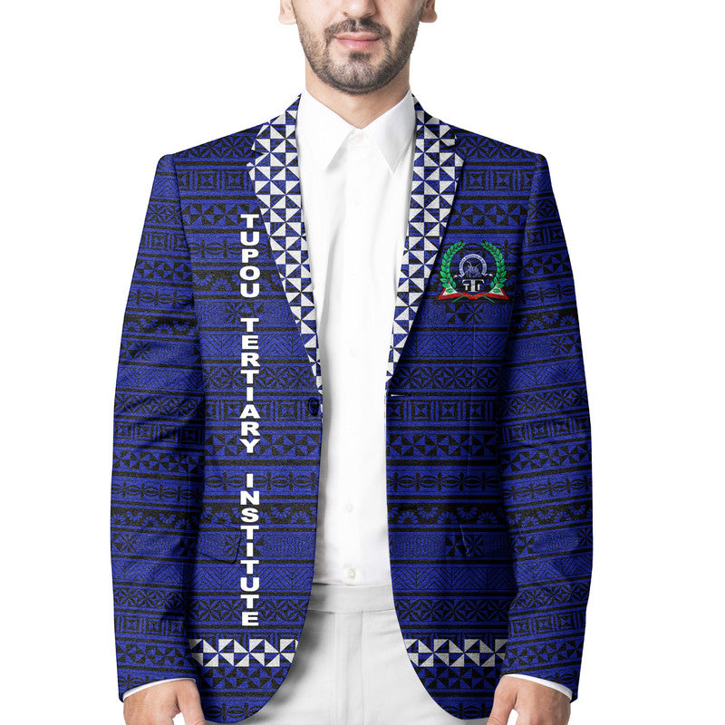 Tonga Tupou Tertiary Institute Blazer Simple Style - Blue LT8 Unisex Blue - Polynesian Pride