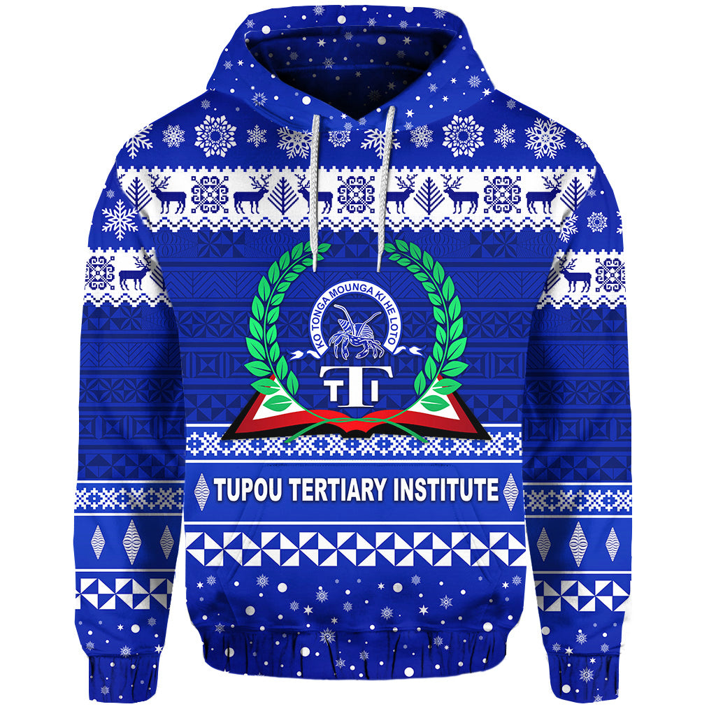 Custom Tupou Tertiary Institute Christmas Hoodie Simple Style LT8 - Polynesian Pride