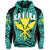 Polynesian Kanaka Maoli Hawaii Hoodie Turquoise Gel Style - Polynesian Pride