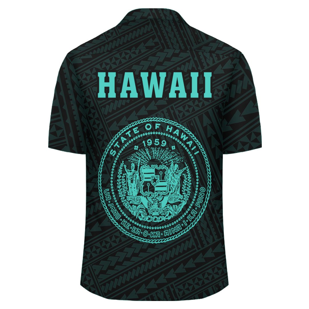 Kakau Polynesian Coat Of Arms Hawaii Shirt - Turquoise - Polynesian Pride