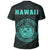 Hawaii Kakau Coat of Arms T Shirt Turquoise - Polynesian Pride