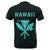 Hawaii Kakau Kanaka Map T Shirt Turquoise - Polynesian Pride