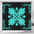 Hawaiian Quilt Maui Plant And Hibiscus Shower Curtain - Turquoise Black - AH 177 x 172 (cm) Turquoise - Polynesian Pride