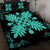 Hawaiian Quilt Maui Plant And Hibiscus Pattern Quilt Bed Set - Turquoise Black - AH - Polynesian Pride