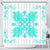 Hawaiian Quilt Maui Plant And Hibiscus Shower Curtain - Turquoise White - AH 177 x 172 (cm) Turquoise - Polynesian Pride