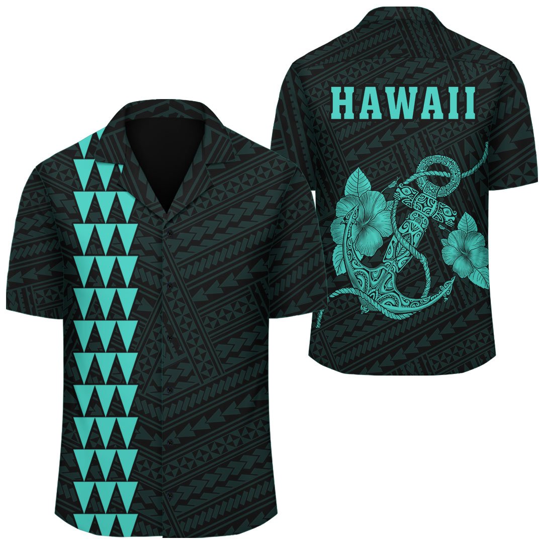 Kakau Polynesian Anchor Hawaii Shirt - Turquoise Unisex Turquoise - Polynesian Pride