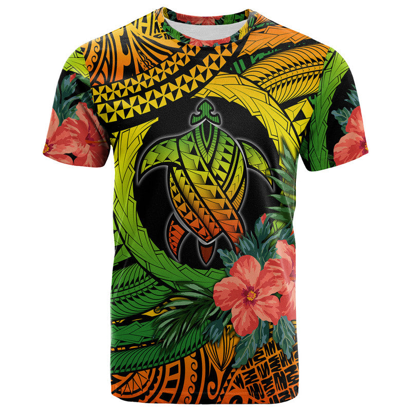 Polynesian Turtle T Shirt Circle Turtle Hibiscus Reggae LT9 Reggae - Polynesian Pride
