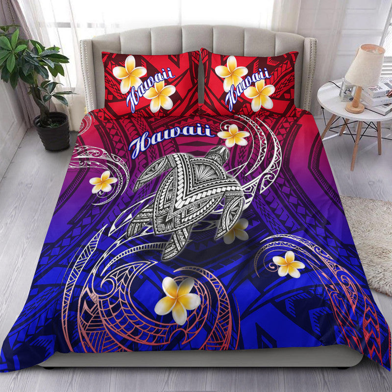 Hawaii Bedding Set Hawaiian Turtle Plumeria Mixed Polynesian Style LT9 Gradient - Polynesian Pride