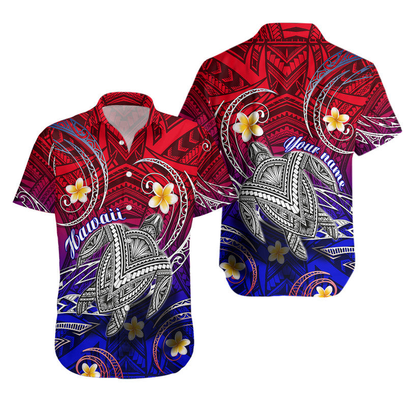 (Custom Personalised) Hawaii Hawaiian Shirt Hawaiian Turtle Plumeria Mixed Polynesian Style LT9 Unisex Gradient - Polynesian Pride