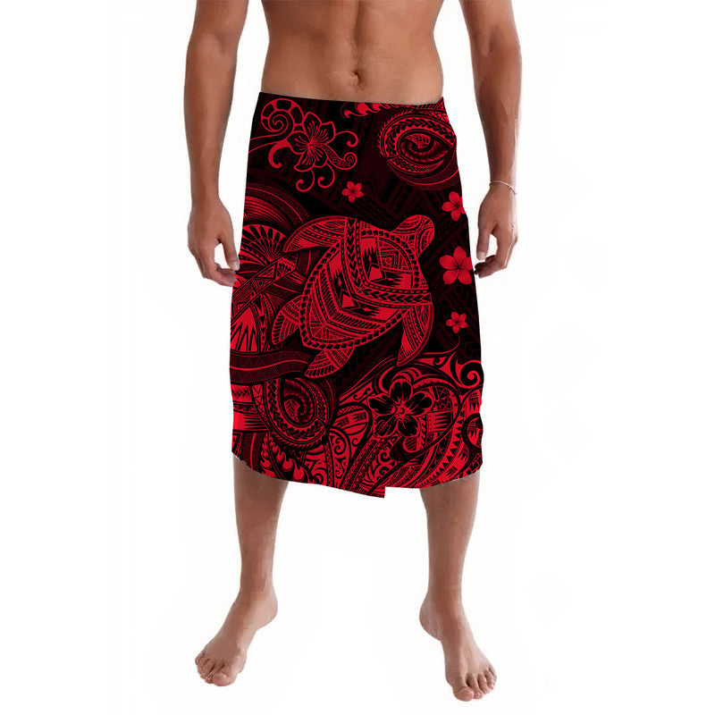 Hawaii Turtle Polynesian Lavalava Plumeria Flower Unique Style Red LT8 Red - Polynesian Pride