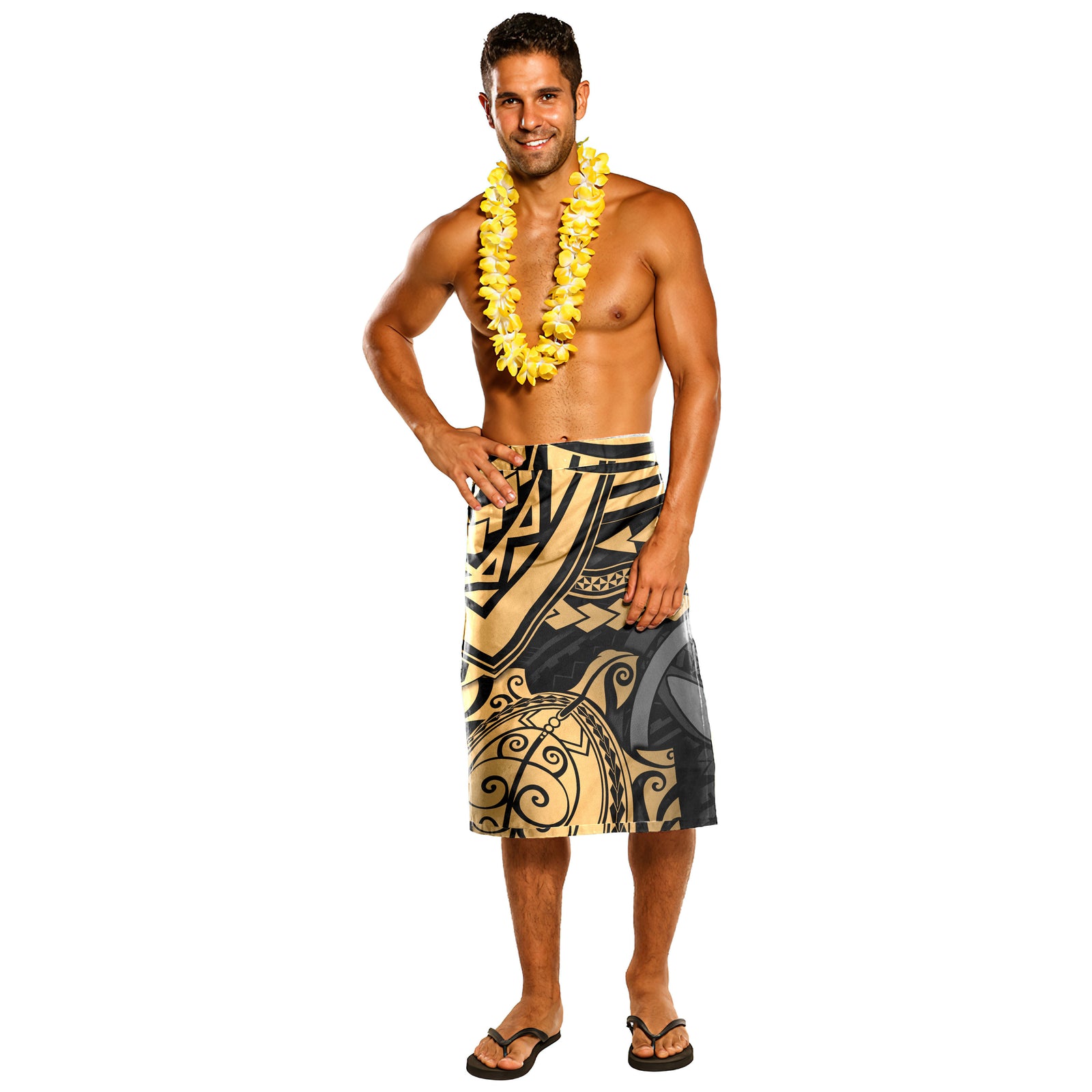 Hawaii Polynesian Lavalava - Hawaii Gold Turtle Polynesian One Size Gold - Polynesian Pride