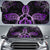 Turtle Hibiscus Violet Car Sun Shade AH Auto Sun Shade Universal Fit White - Polynesian Pride