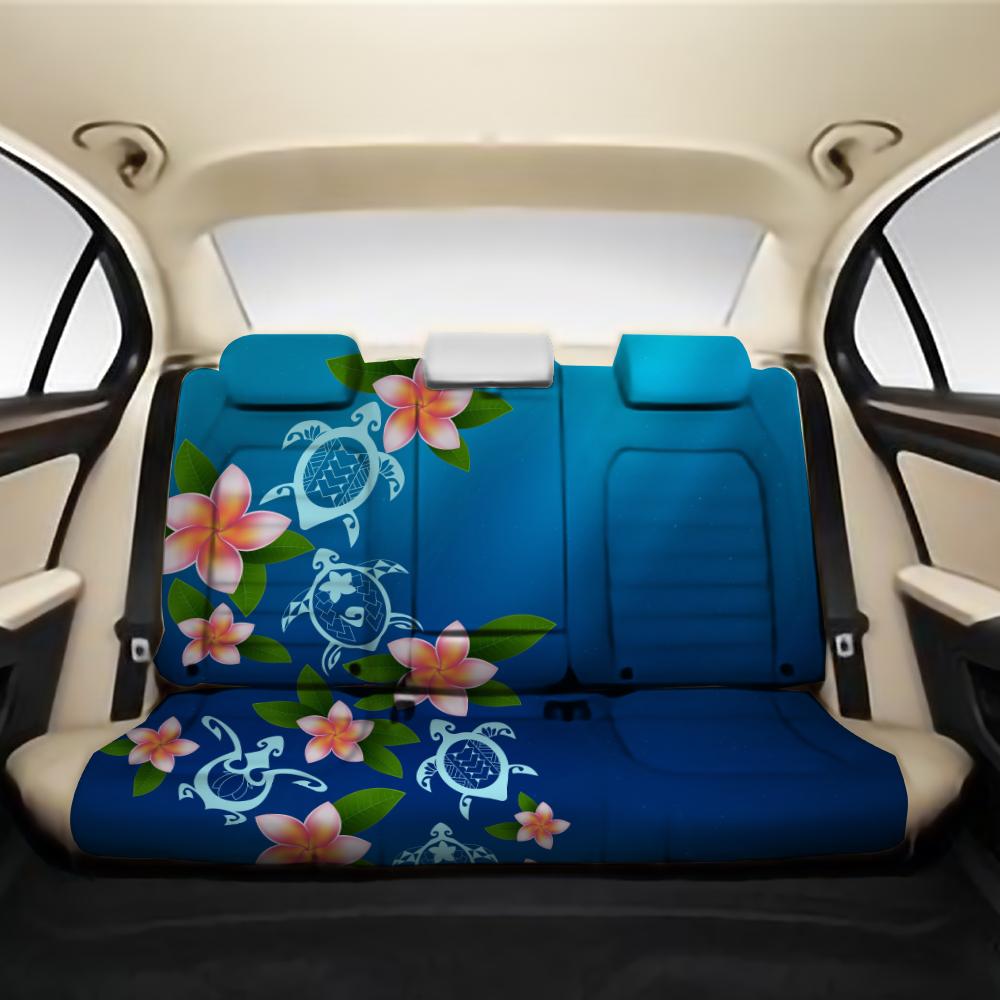 Turtle Polynesian Plumeria Back Seat Cover AH One Size Black Back Car Seat Covers - Polynesian Pride