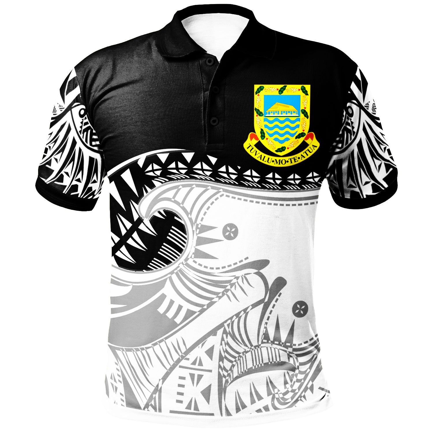 Tuvalu Polynesian Custom Polo Shirt Dynamic Sport Style Unisex Black - Polynesian Pride