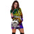 Tuvalu Custom Personalised Hoodie Dress - Rainbow Polynesian Pattern - Polynesian Pride