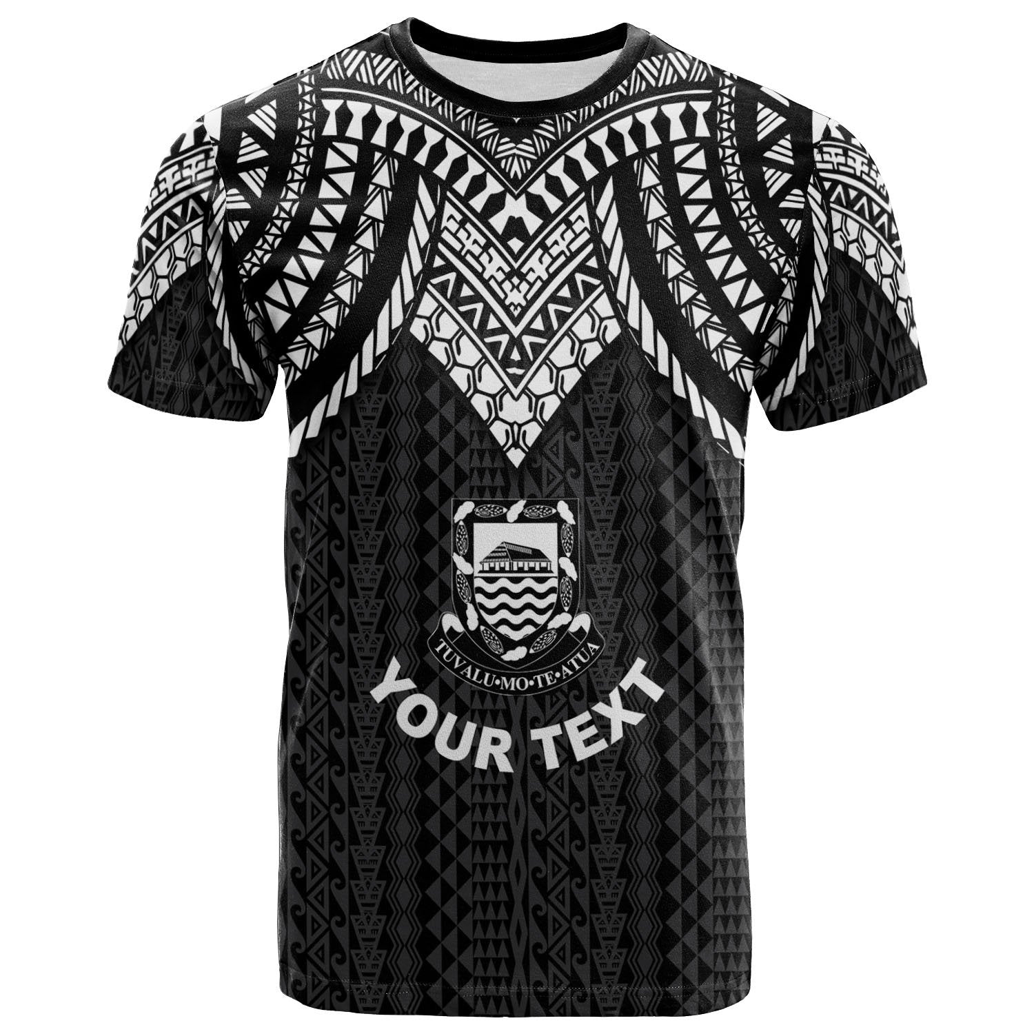 Tuvalu Custom T Shirt Polynesian Armor Style Black Unisex Black - Polynesian Pride