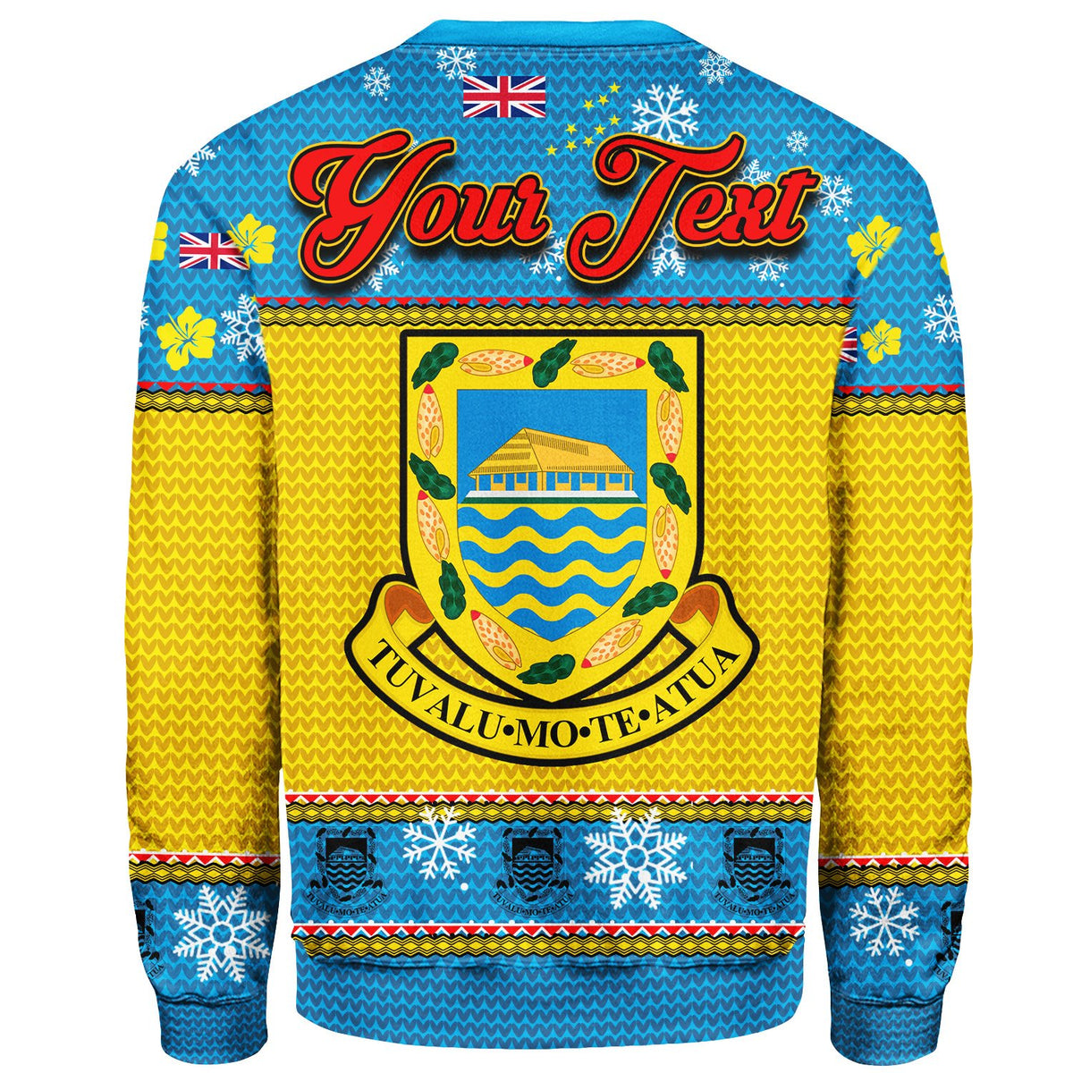 Tuvalu Custom Personalised Christmas Sweater - Santa Claus Polynesian Tattoo - Polynesian Pride