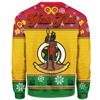 Vanuatu Custom Personalised Christmas Sweater - Santa Claus Polynesian Tattoo - Polynesian Pride
