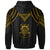 Tuvalu Custom Zip up Hoodie Polynesian Armor Style Gold - Polynesian Pride