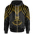 Tuvalu Custom Zip up Hoodie Polynesian Armor Style Gold Unisex Gold - Polynesian Pride